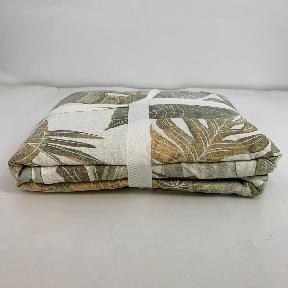 Tommy Bahama Home Full/Queen Duvet Cover Set Green &‎ Beige Leaf Pattern